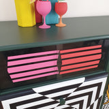 Retro colourful Pop Art sideboard, 1950s 'Mesmer-Eyes'
