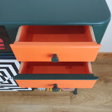 Retro colourful Pop Art sideboard, 1950s 'Mesmer-Eyes'