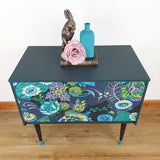 Retro floral design two drawer chest