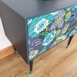 Retro floral design two drawer chest