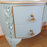 French styled vintage dressing table with triple mirror