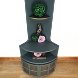 Nathan Squares corner unit in green and bronze