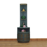 Nathan Squares corner unit in green and bronze