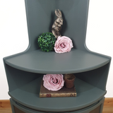 Nathan Squares corner unit in green and bronze