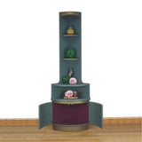 Nathan Squares corner unit in green and bronze