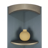 Nathan Squares corner unit in green and bronze