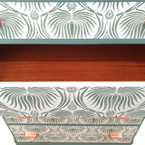 Green and cream 5-drawer tallboy