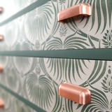 Green and cream 5-drawer tallboy