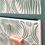 Green and cream 5-drawer tallboy