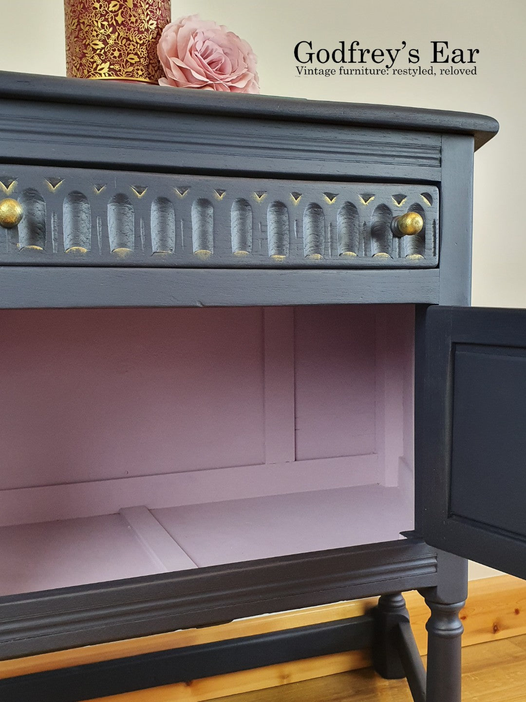 Small blue credence cupboard
