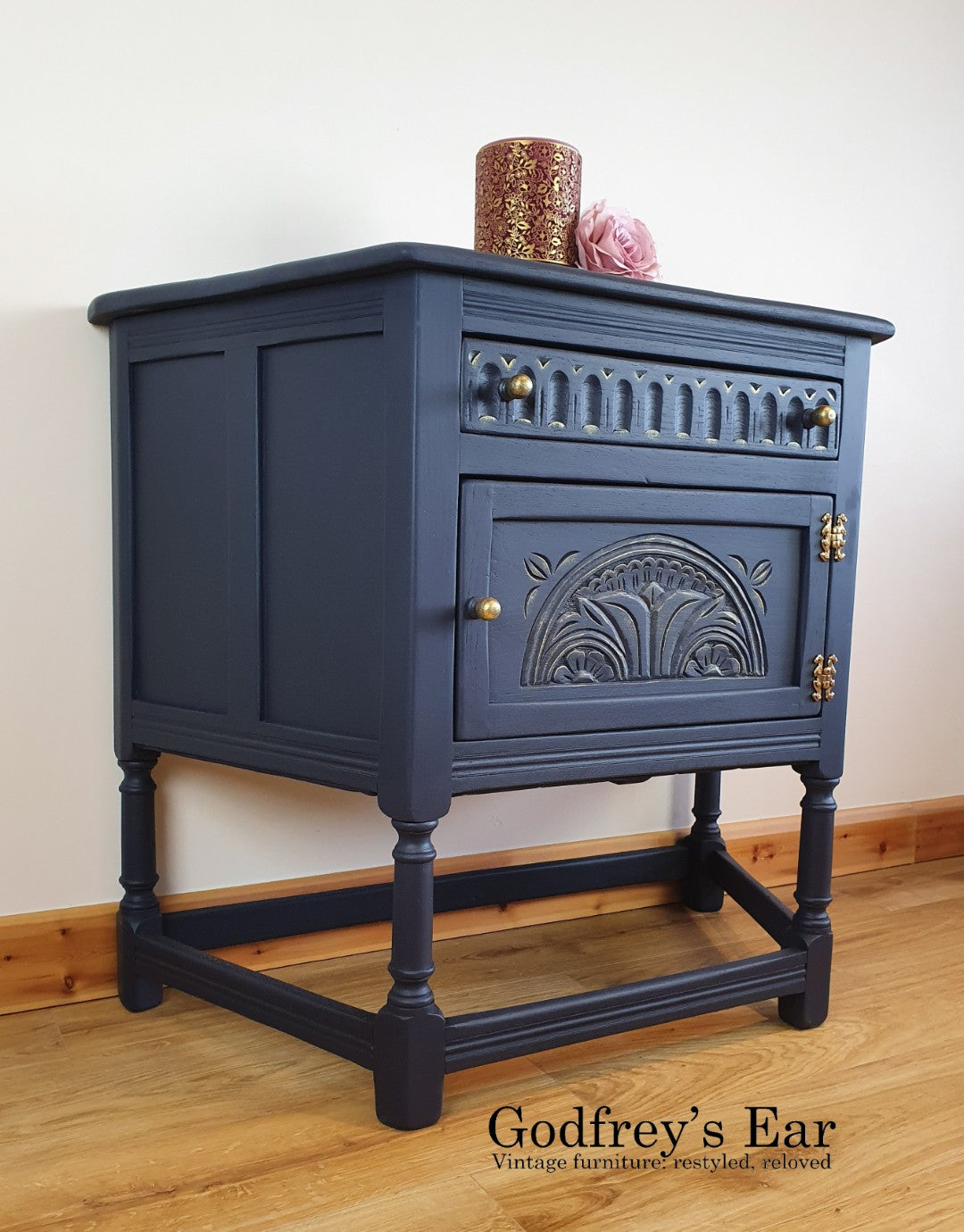 Small blue credence cupboard