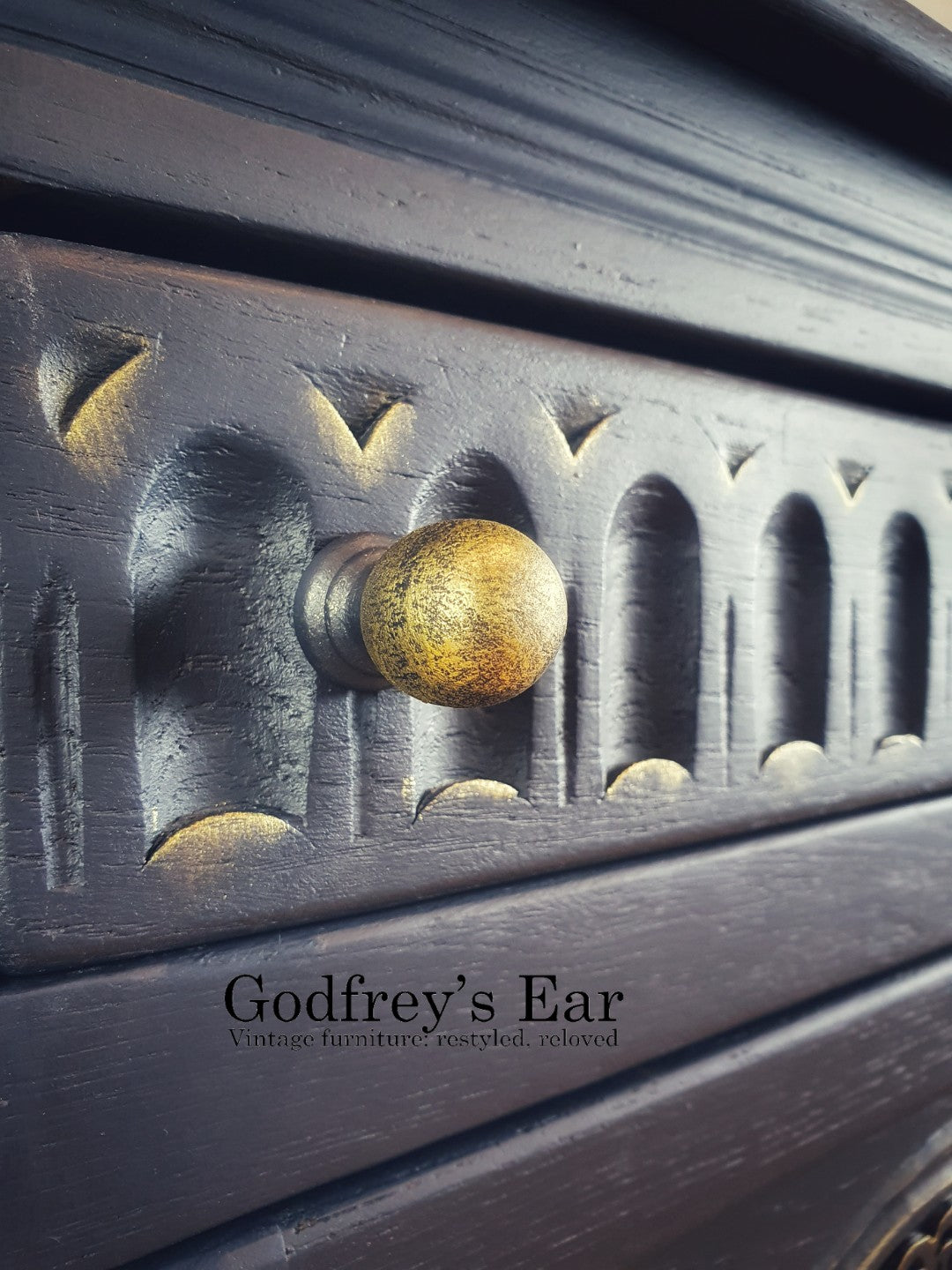 Small blue credence cupboard