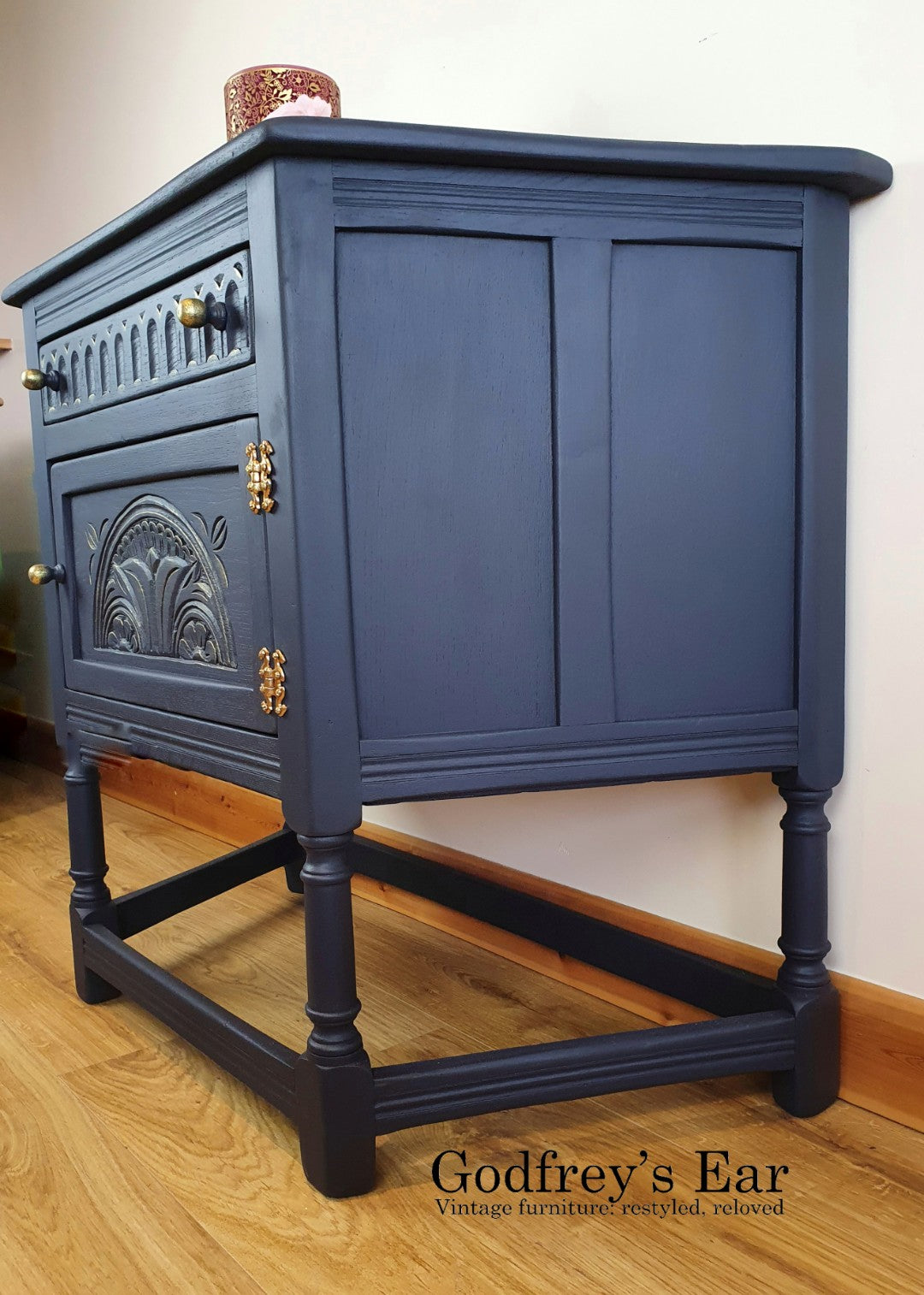 Small blue credence cupboard