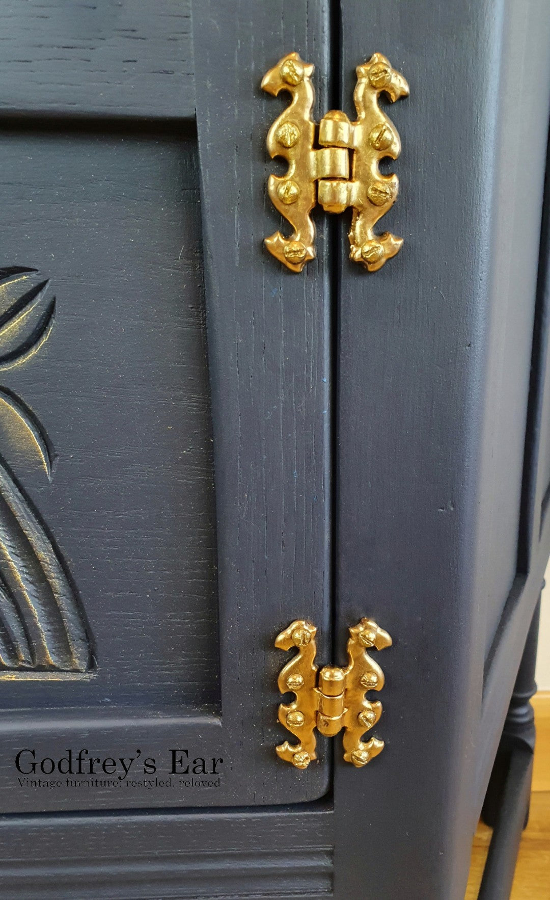 Small blue credence cupboard