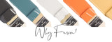 Why Fusion? with five brushes applying stripes of paint