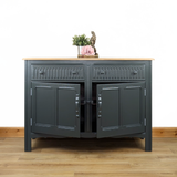 Ercol Old Colonial sideboard in dark neutral dark green with stencilled top