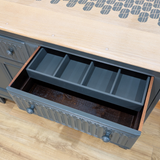 Ercol Old Colonial sideboard in dark neutral dark green with stencilled top