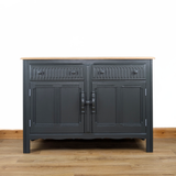 Ercol Old Colonial sideboard in dark neutral dark green with stencilled top