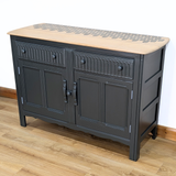 Ercol Old Colonial sideboard in dark neutral dark green with stencilled top
