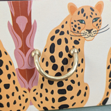 Vintage G-Plan Librenza chest of drawers in deep olive green with leopard motif