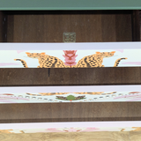 Vintage G-Plan Librenza chest of drawers in deep olive green with leopard motif