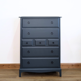Stag Minstrel 7-drawer tallboy in dark neutral blue