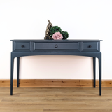 Stag Minstrel three-drawer console table in dark neutral blue