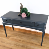 Stag Minstrel three-drawer console table in dark neutral blue