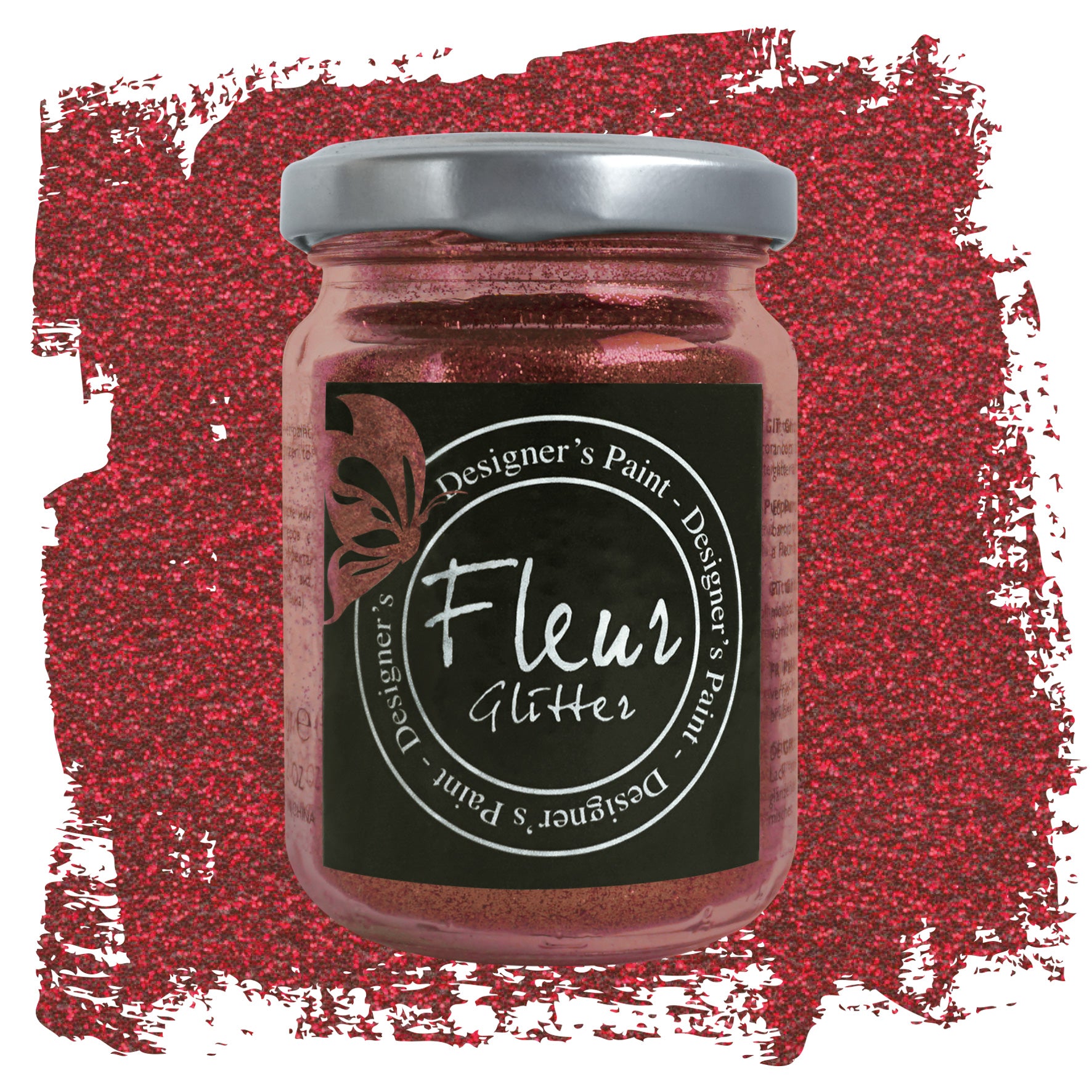 Fleur glitter - Cherry Red
