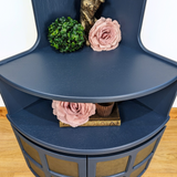 Nathan Squares corner unit in blue and bronze