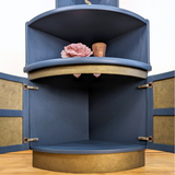 Nathan Squares corner unit in blue and bronze