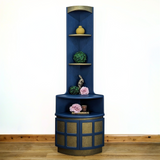 Nathan Squares corner unit in blue and bronze