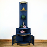 Nathan Squares corner unit in blue and bronze