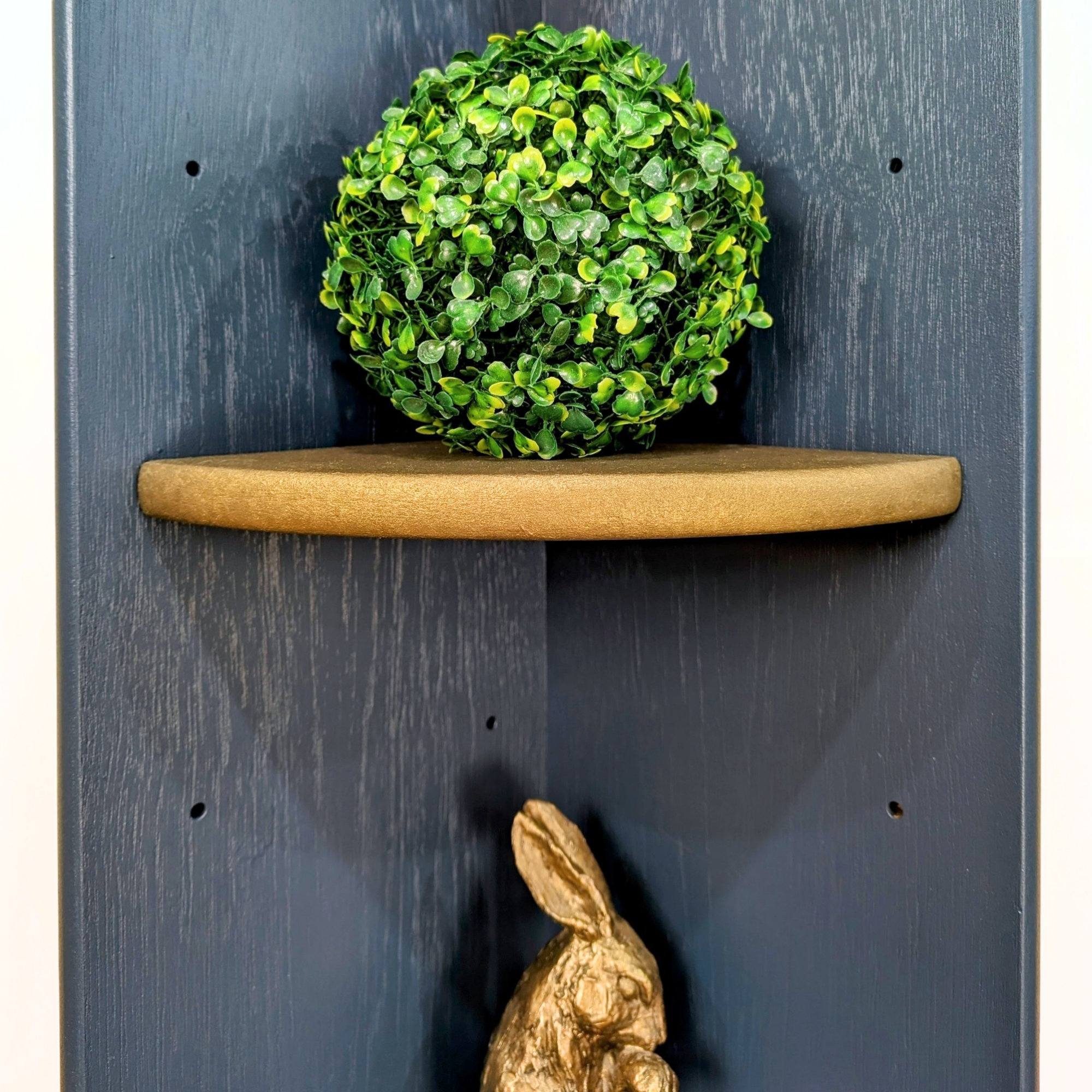 Nathan Squares corner unit in blue and bronze