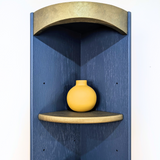 Nathan Squares corner unit in blue and bronze