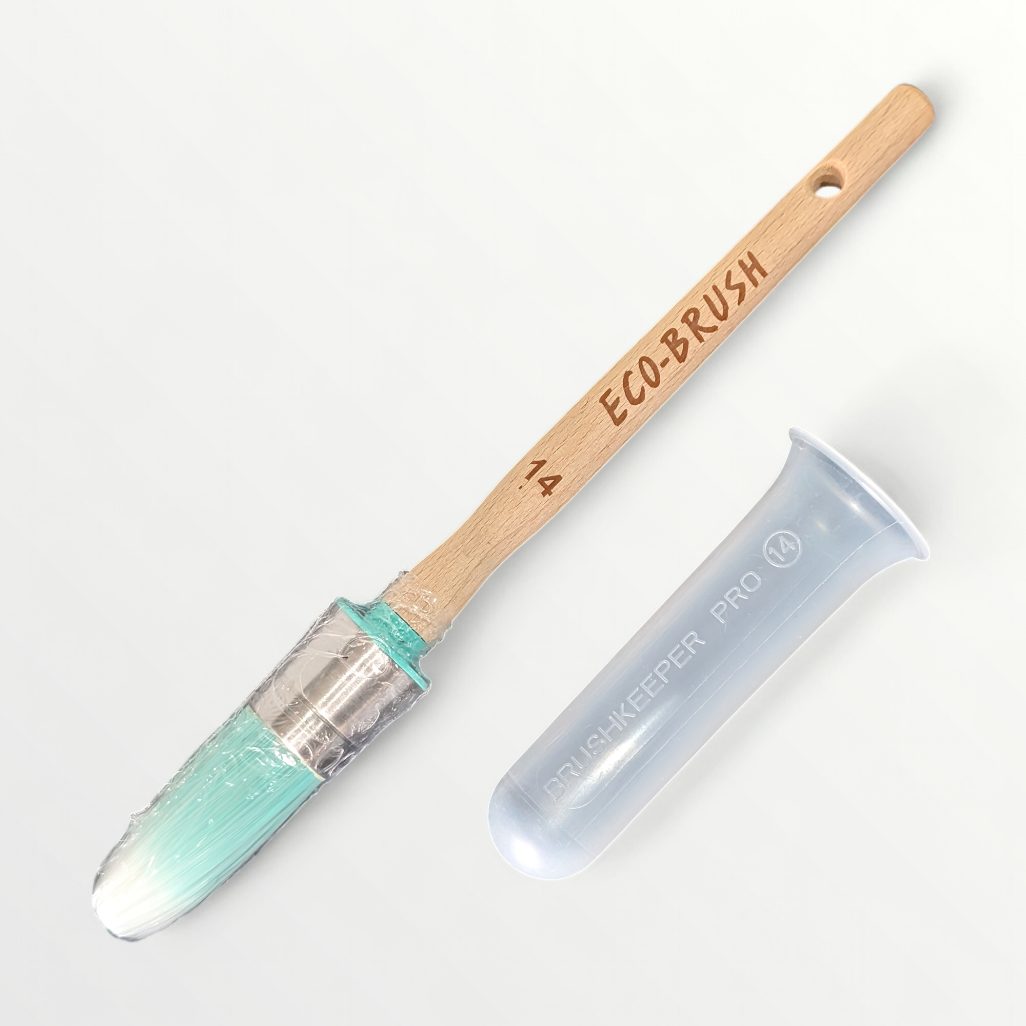 Brushkeeper PRO with Ecobrush paint brush - cap off