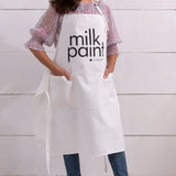 Fusion Milk Paint apron - worn, front