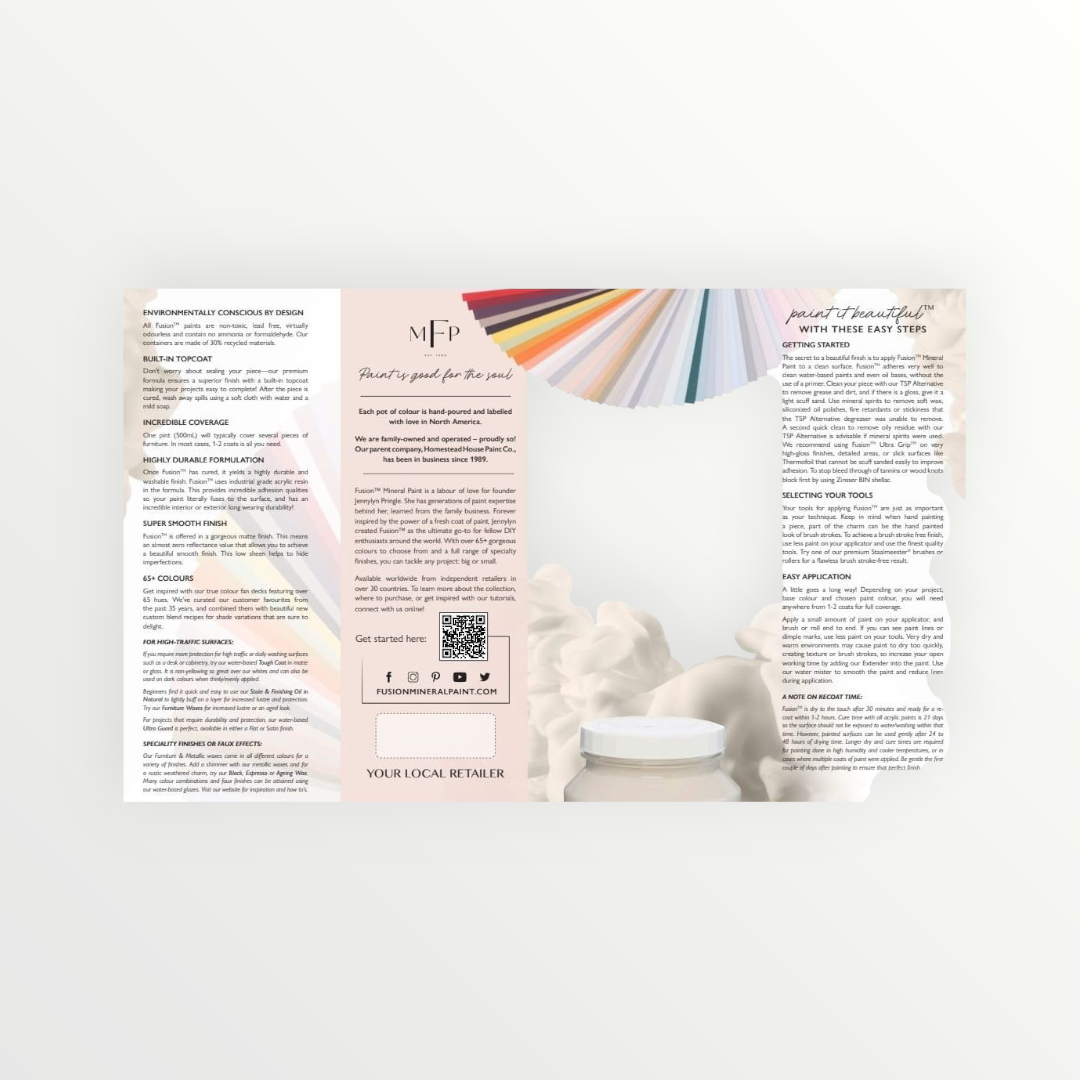 Fusion Mineral Paint printed colour chart