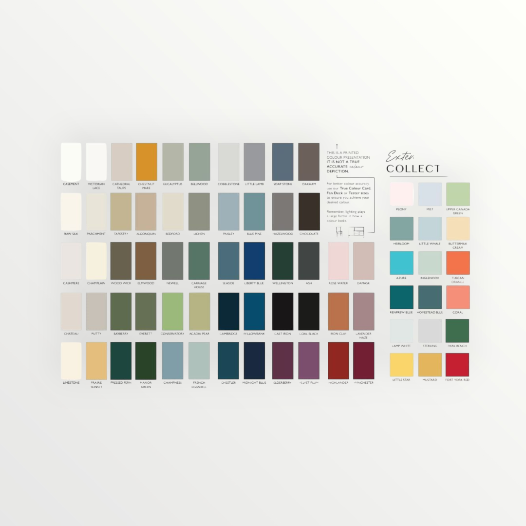 Fusion Mineral Paint printed colour chart