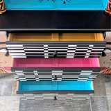 Mesmereyes 2 Beautility sideboard - drawers open, from above