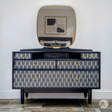 Midnight blue G-Plan dressing table - front