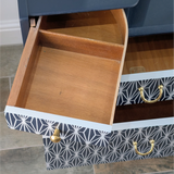 Midnight blue G-Plan dressing table - swing-out drawer