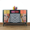 Retro colourful Pop Art sideboard, 1950s 'Mesmer-Eyes'