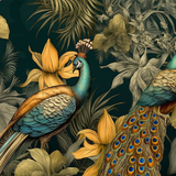 Mint Decoupage Paper - A Peacock Pair