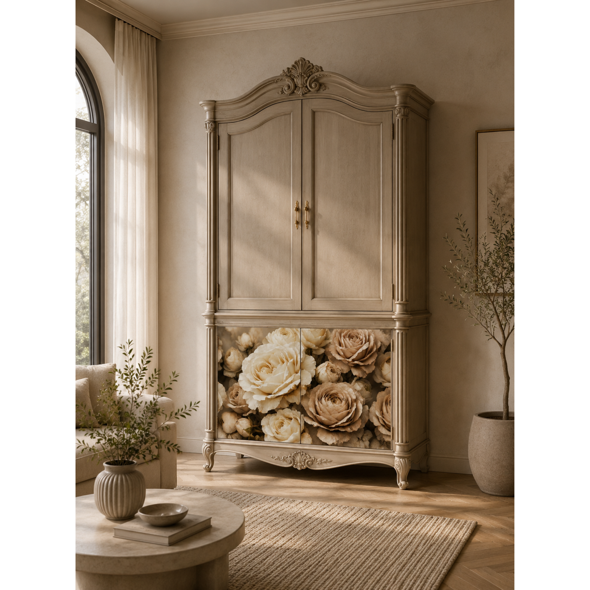 Mint Decoupage Paper - Antique Cream