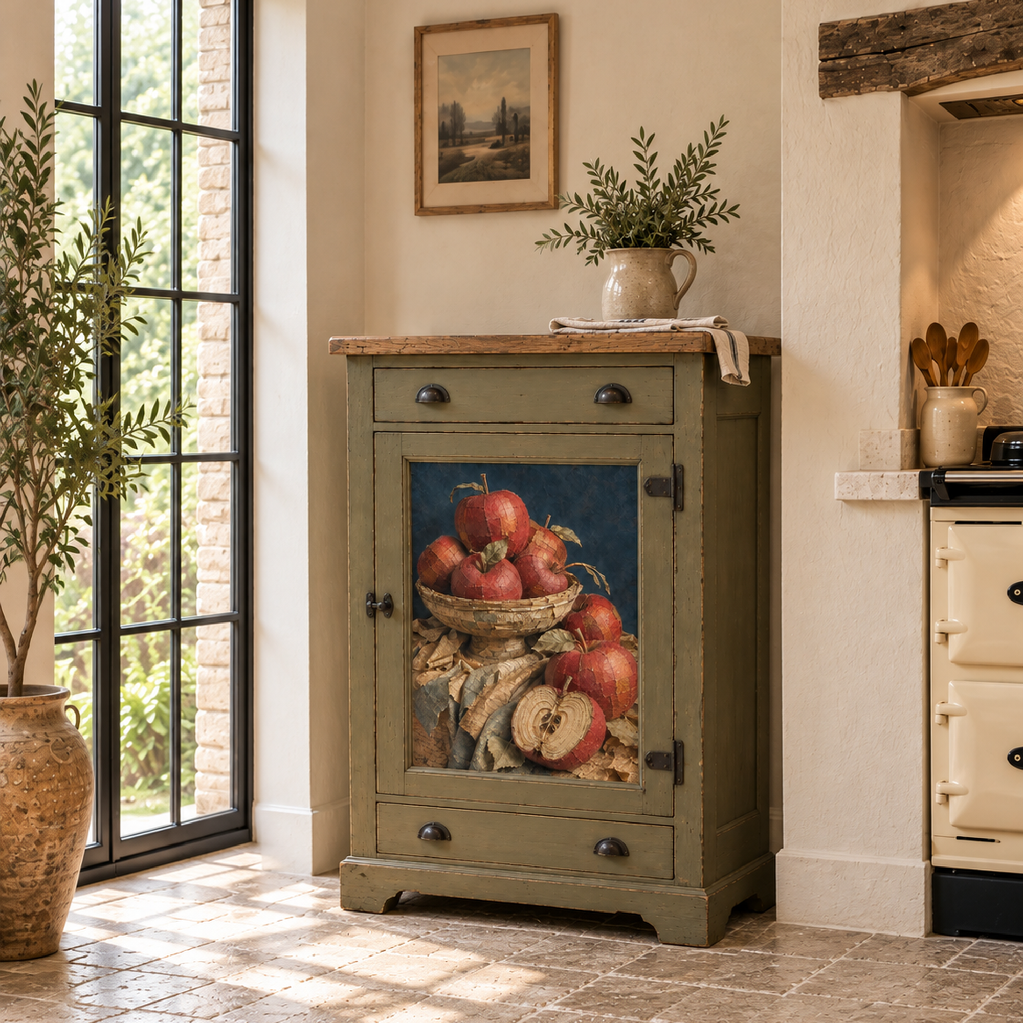 Mint Apples decoupage paper - lifestyle