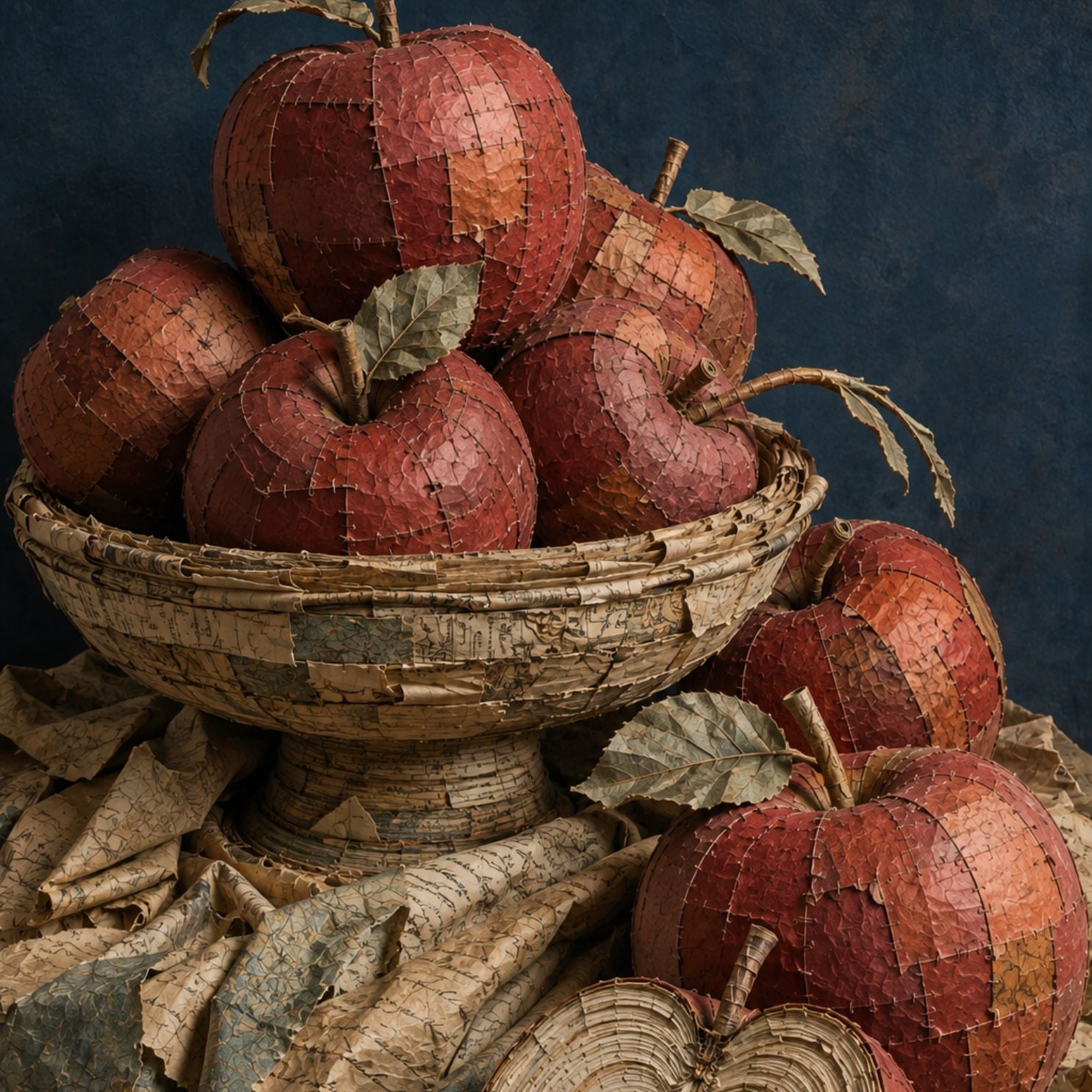 Mint Apples decoupage paper - square