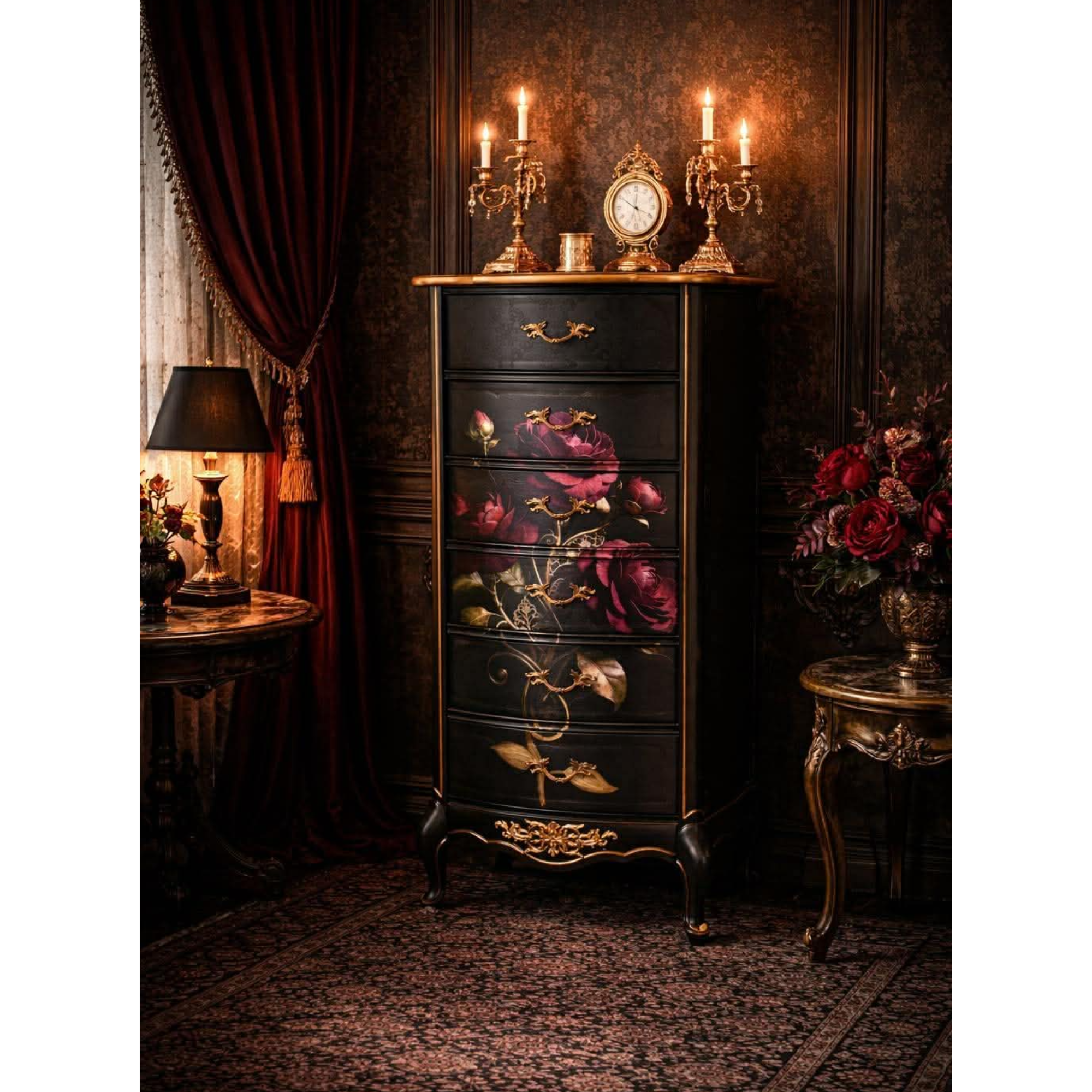 Mint Decoupage Paper - Gilded Bloom