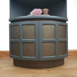 Nathan Squares corner unit in green and bronze