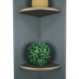 Nathan Squares corner unit in green and bronze